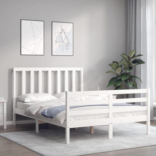 Sengeramme uden madras 120x200 cm massivt fyrretræ hvid
