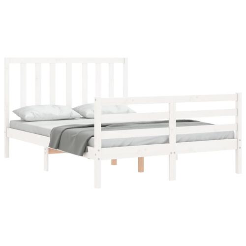 Sengeramme uden madras 120x200 cm massivt fyrretræ hvid
