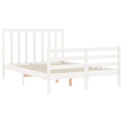 Sengeramme uden madras 120x200 cm massivt fyrretræ hvid