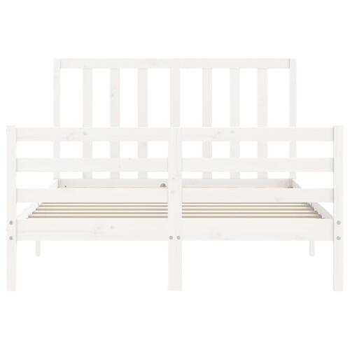 Sengeramme uden madras 120x200 cm massivt fyrretræ hvid