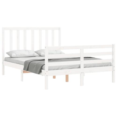 Sengeramme uden madras 140x200 cm massivt fyrretræ hvid