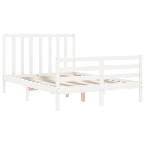 Sengeramme uden madras 140x200 cm massivt fyrretræ hvid