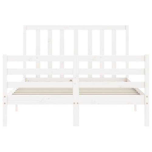 Sengeramme uden madras 140x200 cm massivt fyrretræ hvid