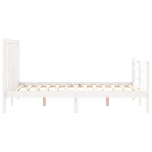 Sengeramme uden madras 140x200 cm massivt fyrretræ hvid