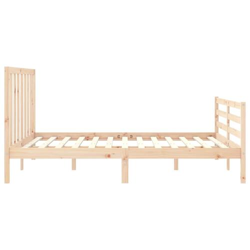 Sengeramme med sengegavl kingsize massivt træ