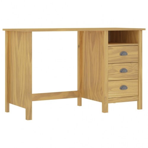 Skrivebord Hill i massivt fyr - 120 × 50 × 74 cm med 3 skuffer