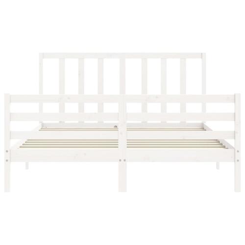 Sengeramme uden madras 160x200 cm massivt fyrretræ hvid