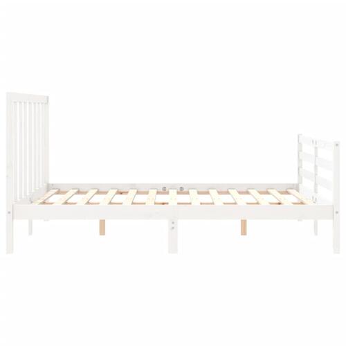 Sengeramme uden madras 160x200 cm massivt fyrretræ hvid