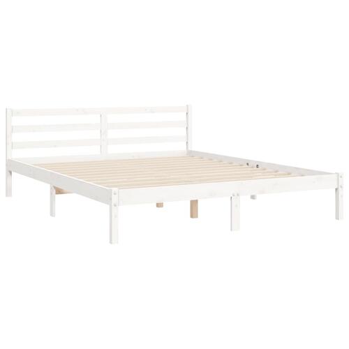 Sengeramme uden madras 160x200 cm massivt fyrretræ hvid