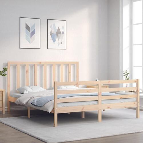 Sengeramme uden madras 160x200 cm massivt fyrretræ