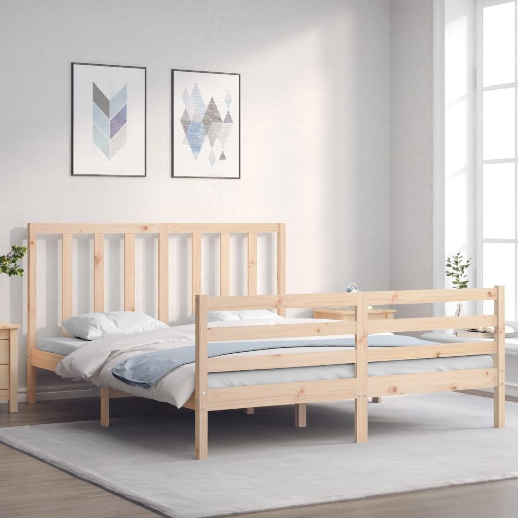Sengeramme uden madras 160x200 cm massivt fyrretræ