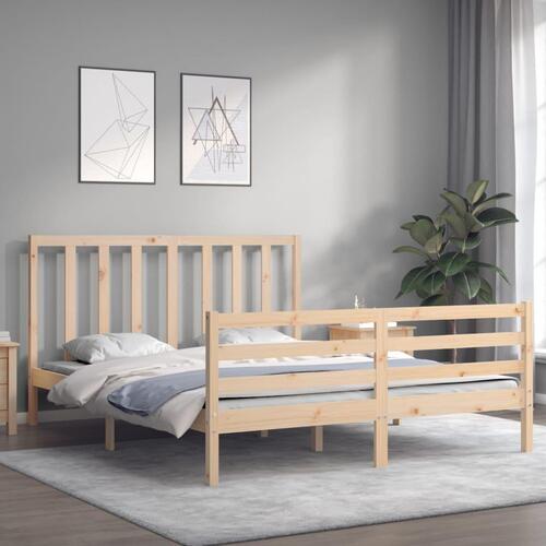 Sengeramme uden madras 160x200 cm massivt fyrretræ