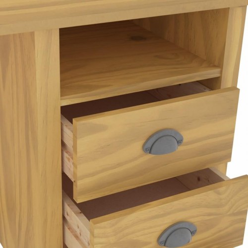 Skrivebord Hill i massivt fyr - 120 × 50 × 74 cm med 3 skuffer