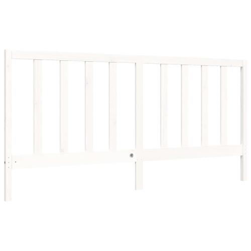 Sengeramme uden madras 200x200 cm massivt fyrretræ hvid