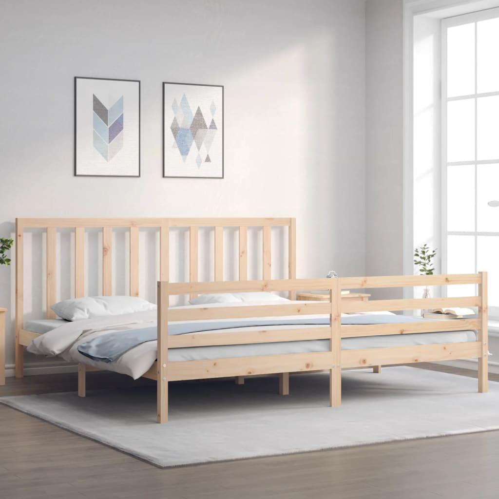 Sengeramme med sengegavl Super King Size massivt træ