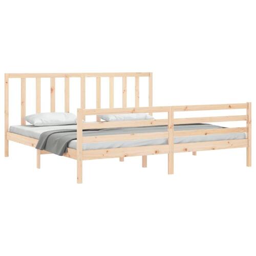Sengeramme med sengegavl Super King Size massivt træ