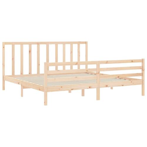 Sengeramme med sengegavl Super King Size massivt træ