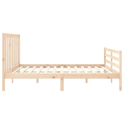Sengeramme med sengegavl Super King Size massivt træ