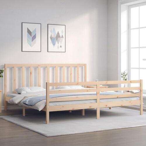 Sengeramme uden madras 200x200 cm massivt fyrretræ