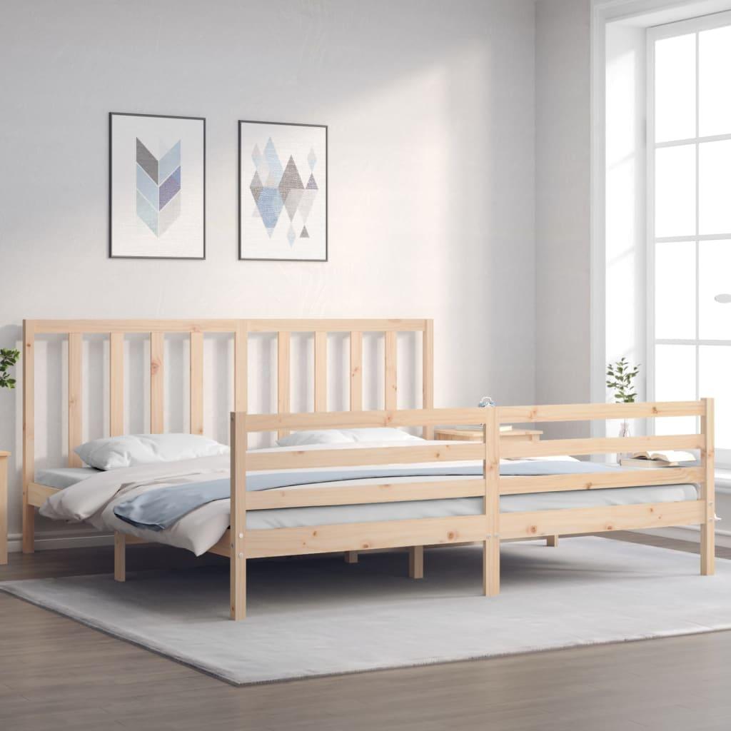 Sengeramme uden madras 200x200 cm massivt fyrretræ