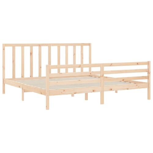 Sengeramme uden madras 200x200 cm massivt fyrretræ