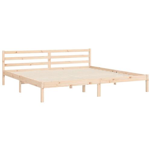 Sengeramme uden madras 200x200 cm massivt fyrretræ