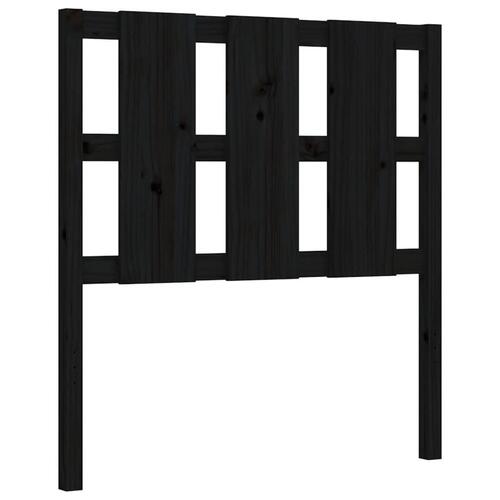 Sengeramme med sengegavl 90x190 cm massivt træ sort