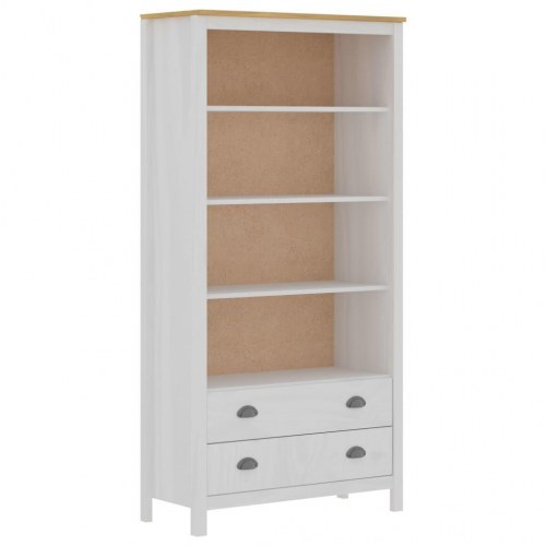 Bogreol Hill 85x37x170,5 cm massivt fyrretræ hvid
