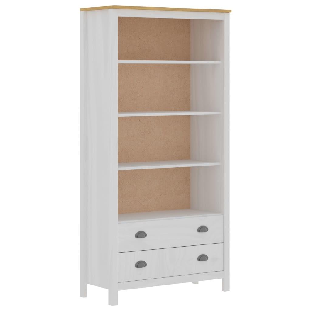 Bogreol Hill 85x37x170,5 cm massivt fyrretræ hvid