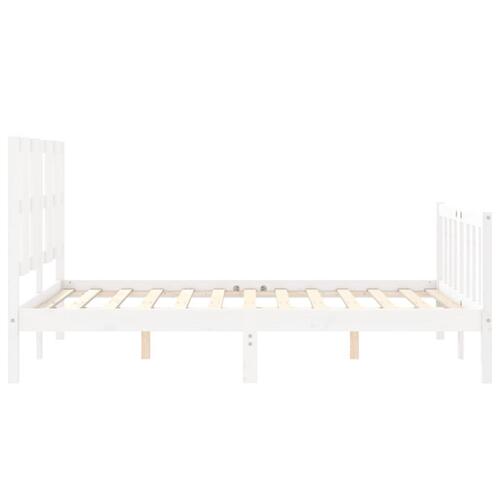 Sengeramme uden madras 140x190 cm massivt fyrretræ hvid