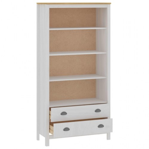 Bogreol Hill 85x37x170,5 cm massivt fyrretræ hvid