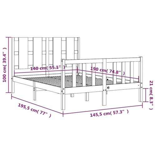 Sengeramme uden madras 140x190 cm massivt fyrretræ
