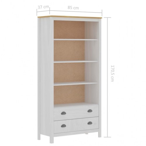 Bogreol Hill 85x37x170,5 cm massivt fyrretræ hvid