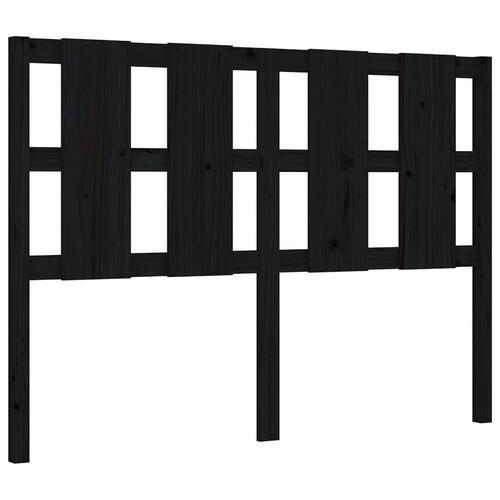 Sengeramme med sengegavl 140x190 cm massivt træ sort