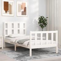 Sengeramme uden madras 100x200 cm massivt fyrretræ hvid