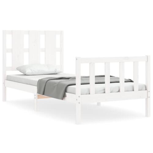 Sengeramme uden madras 100x200 cm massivt fyrretræ hvid