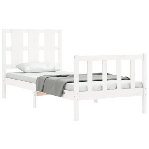 Sengeramme uden madras 100x200 cm massivt fyrretræ hvid