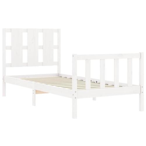 Sengeramme uden madras 100x200 cm massivt fyrretræ hvid