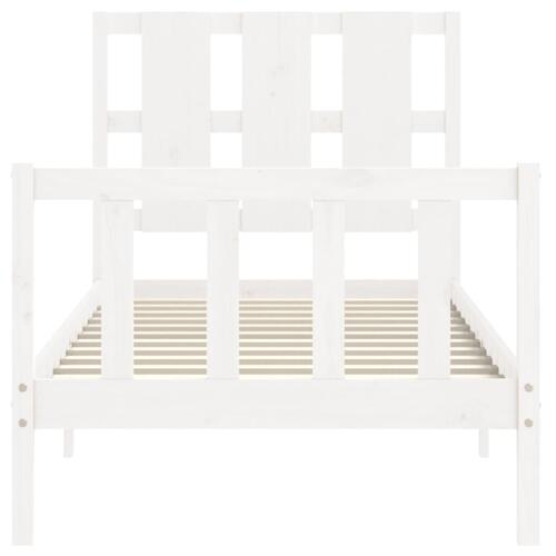 Sengeramme uden madras 100x200 cm massivt fyrretræ hvid