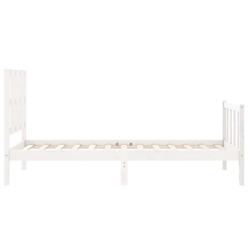 Sengeramme uden madras 100x200 cm massivt fyrretræ hvid
