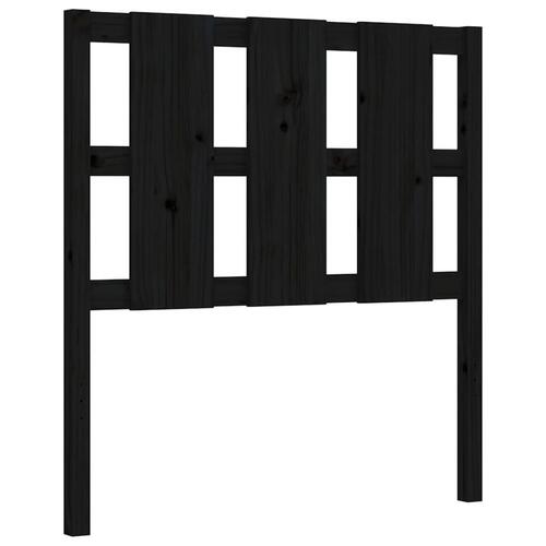 Sengeramme med sengegavl 100x200 cm massivt træ sort