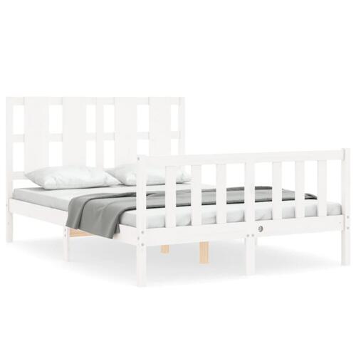 Sengeramme uden madras 120x200 cm massivt fyrretræ hvid