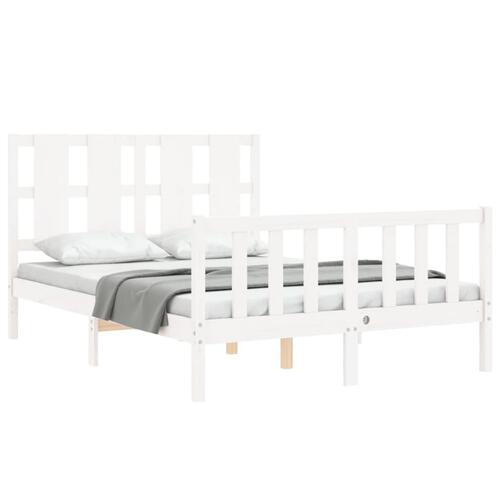 Sengeramme uden madras 120x200 cm massivt fyrretræ hvid