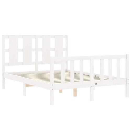 Sengeramme uden madras 120x200 cm massivt fyrretræ hvid