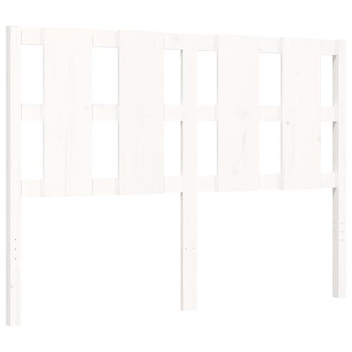 Sengeramme med sengegavl 140x200 cm massivt træ hvid