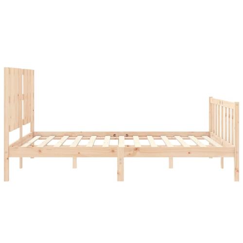 Sengeramme med sengegavl kingsize massivt træ