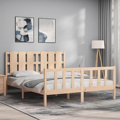 Sengeramme uden madras 160x200 cm massivt fyrretræ