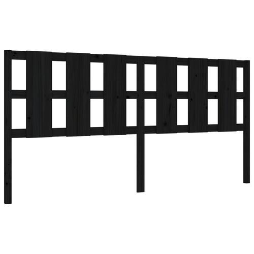 Sengeramme med sengegavl 180x200 cm massivt træ sort
