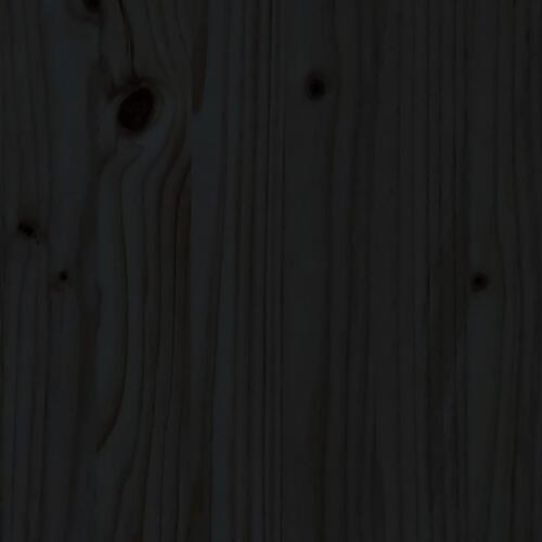 Sengeramme med sengegavl 180x200 cm massivt træ sort