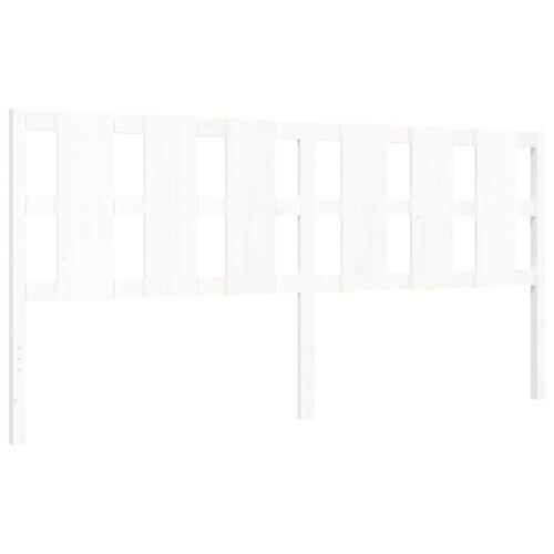Sengeramme uden madras 200x200 cm massivt fyrretræ hvid